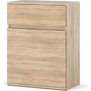 COMMODE Sonoma Eiken MET LADEKAST 60CM MODERNE GREEPLOZE WOONKAMER SLAAPKAMER