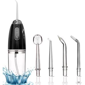 Waterflosser - Monddouche - Water Flosser - Draadloos en Oplaadbaar - Opzetstukjes - Krachtig - 3 Standen - Zwart