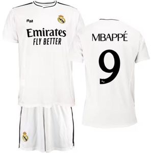 Real Madrid Thuis Tenue 2024/2025 - Kylian Mbappé - Maat 128 - Voetbaltenue Kinderen - Shirt en Broekje - Jongens en Meisjes - 100% Polyester
