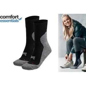 Comfort Essentials Sportsokken 2-Pack – Hardloopsokken – Sportsokken Heren – Sportsokken Dames – Sport Sokken – Multi Zwart - Maat 43/46