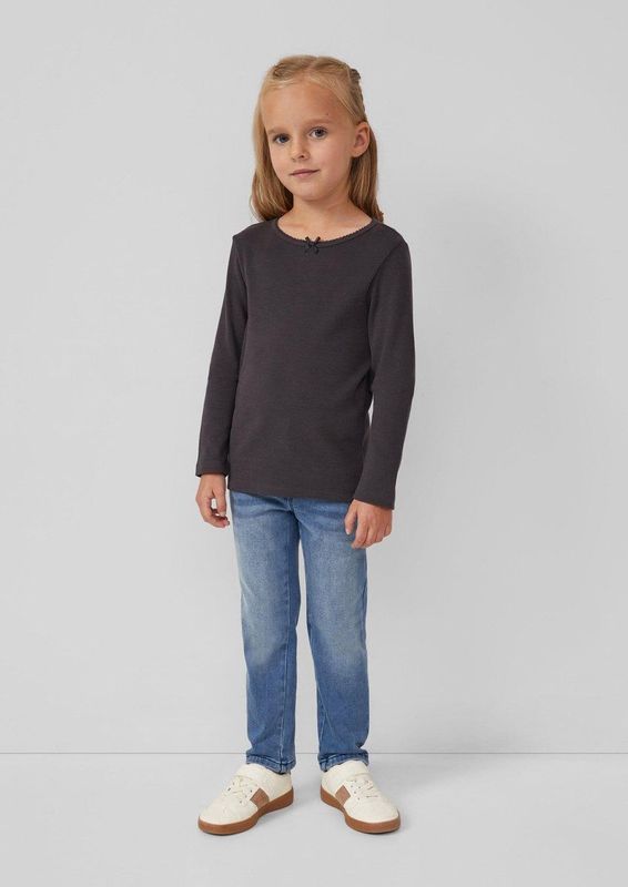 T-shirt - Slim-fit - Lange Mouwen - Katoenmix