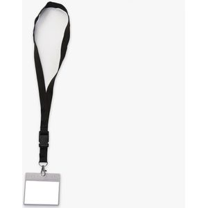 Zwart keycord met badge-/pashouder, per stuk