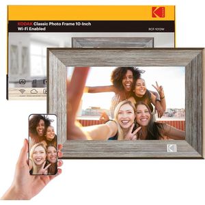 WiFi Digitale Fotolijst - 10 Inch - Houten Design - 16GB Geheugen