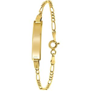 Lucardi Unisex - Armbandje met hanger - Staaf - Cadeau - 9 Karaat - Geelgoud