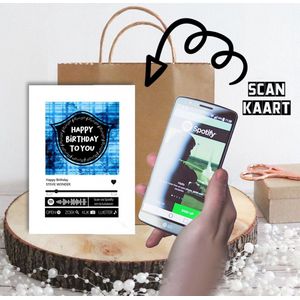 Muziek kaarten scanbaar happy birthday A6 - 50 stuks | link naar muziek | verjaardag | muziekkkaart excl. envelop