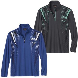 ATLAS FOR MEN - Set van 2 dunne sweaters Running Lines - Heren - Verkrijgbaar in grote maten - 4XL