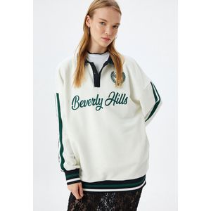 Polokraag Strook Gedetailleerd Sweatshirt