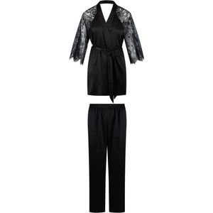 LingaDore - Kimono Set - Zwart - Satijn