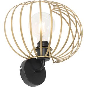 QAZQA johanna - Design Wandlamp voor binnen - 1 lichts - D 200 mm - Goud/messing - Woonkamer | Slaapkamer | Keuken