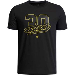 Under Armour Curry Splash Korte Mouw T-shirt Junior Zwart 14-16 Years Jongens