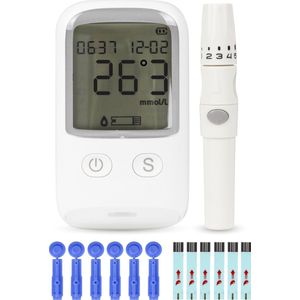 Nuvance - Glucosemeter - Startpakket - Bloedsuikermeter - Incl. 50 Test Strips en 50 Lancetten - Bloedglucosemeter - Diabetes Meter - Volledige Set