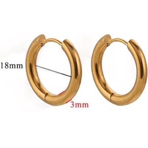 oorringen- goud - stainless steel - perfecte basic - 1,8 mm - 3 mm dikte - voor elke dag - makkelijk in en uit - kliksluiting