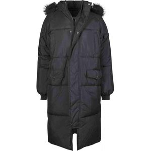 Urban Classics - Oversized Faux Fur Puffer Winterjas - XS - Zwart