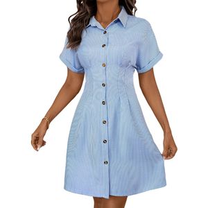 Nivard Zomerjurk Dames - Zomerjurken - Volwassen - Jurk - Ibiza Stijl - Sundress - Blauw - Maat M