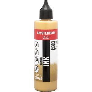 Amsterdam Acrylic Ink flacon 100ml acrylinkt - 802 - Lichtgoud - halfdekkend