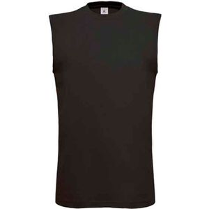 Tank Top Heren XXL B&C Ronde hals Mouwloos Black 100% Katoen