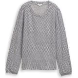 TOM TAILOR - Shirt - Grijs Gemêleerd/Zwart - Lange Mouwen