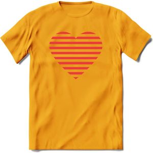 Valentijn Hart T-Shirt | Grappig Valentijnsdag Cadeautje voor Hem en Haar | Dames - Heren - Unisex | Kleding Cadeau | - Geel - XL