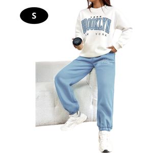 Nivard Joggingpak Dames - Huispak - Volwassenen - Trainingspak - Comfortabel - Jogging Pak - Joggingsbroek - Lichtblauw - S