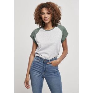 Urban Classics - Contrast Raglan Dames T-shirt - 4XL - Grijs