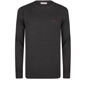 Felix Hardy - Classic Crew Neck Knit Sweater - Antraciet - 100% Katoen - Heren