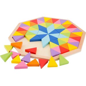 New Classic Toys Houten Geometrische Vormenpuzzel - 72 driehoekige houten blokken