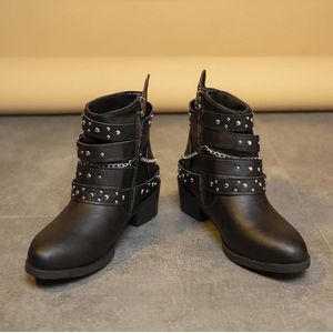 Vrouwen Enkellaarzen Zwarte Lage Blokhakken met Ritssluiting voor Winter - Maat 35 t/m 41 EU