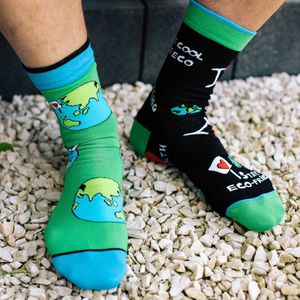 2 pack Gatta-Wola katoenen sokken Funky, 2 verschillende patronen, maat 43-46, Wereldreis patroon