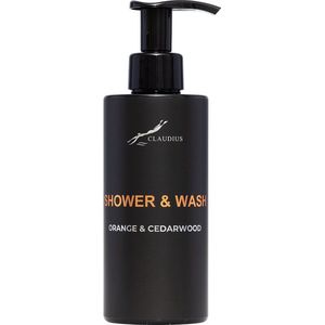 Shower & Wash Sweet Orange & Cedarwood 300 ml - met pomp - zwarte fles