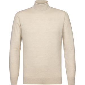 Profuomo - Slim Fit Coltrui - Beige - Heren Trui - 100% Wol
