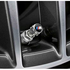 BMW - Set M Logo Ventieldopjes - Auto Accessoires - Zwart - Ventieldopjes met M Logo - Geschikt voor BMW - Zwart