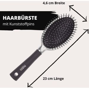 Ovale Haarborstel voor Allround Haarstyling met Mat Afwerking in Zilver