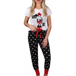 Disney's Minnie Mouse dames pyjama, zwart/rood/wit, maat S