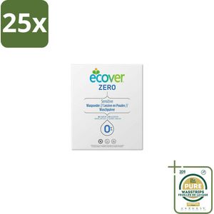 25 x Ecover - Waspoeder Universal Zero - Zonder geurstoffen - 1,2 kg - Grootverpakking - Hypoallergenisch Waspoeder - Geurloos Waspoeder - Waspoeder Zonder Kleurstoffen - Milieuvriendelijk Waspoeder - Vegan Waspoeder
