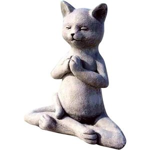Boeddha Kat Hond Standbeeld Zen Gebed Pose Home Memorial Decor Meditatie Yoga Decor