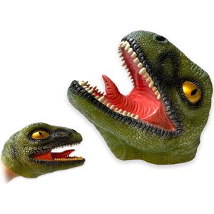 Hand Puppet - Tyrannosaurus speelgoed handpop - rubber Realistic - dinosaurus speelgoed puppet groen