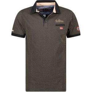 Geographical Norway Denim Polo Met Stip Motief Kingdom Zwart - XXL