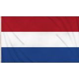 Nederland - Holland - vlag - rood/wit/blauw - ophangringen - 90 x 150 cm
