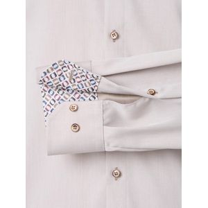 Beige Venti Overhemd Kent Boord Modern Fit Katoen - L