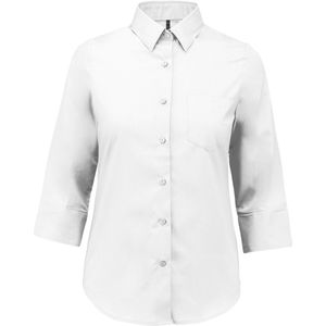 Kariban Overhemd in onderhoudsvriendelijk polykatoen-popeline 3/4-mouwen dames K558 - White - 3XL