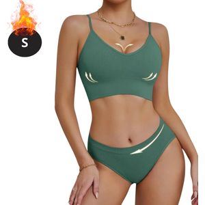 Bovista Lingerie Set Zonder Beugel - Zonder Bandjes - Push-up Bh's - Comfort Beha - Comfortabel - BH - Groen - Maat S