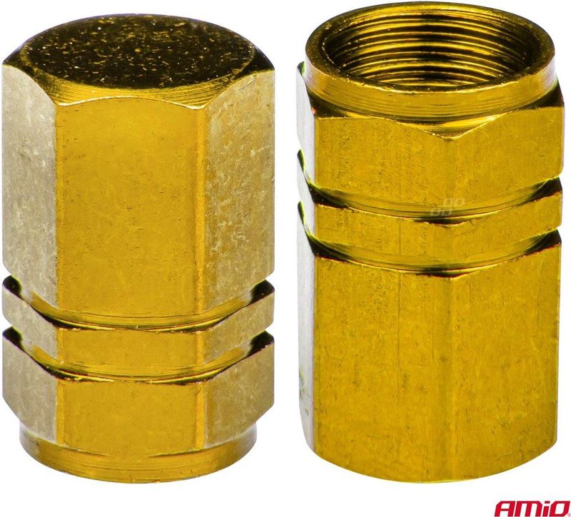 Aluminium ventieldopje geel 4 stuks