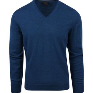 OLYMP - Casual Trui Wol Blauw - Heren - Maat L - Modern-fit
