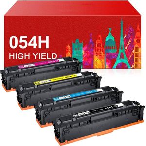 4-pack | Geschikt voor Canon 054 / 054H Toner cartridges - Multipack 4 Toners - Geschikt voor Canon i-Sensys LBP621CW - LBP623CDW - MF641CW - MF643CDW - MF645CX