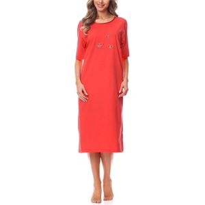 Merry Style - MS-DR-Malwa-ND-KR - Dames Nachthemd - Koraal - Korte Mouwen - Katoen