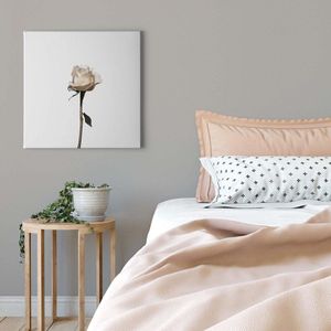 Canvas print DD123255 The white rose A.S. Création 0,5 x 0,5 m Wit Kantoor Hal/Gang Keuken Slaapkamer Woonkamer
