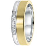 Lucardi - Vriendschapsring Benidorm - Ring - Echt Zilver - Zilver en Goudkleurig