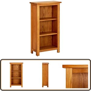vidaXL Boekenkast - Massief Eikenhout - 45x22,5x82 cm Boekenkast - Eikenhouten Boekenkast - Landelijke Boekenkast - Boekenrek - Bibliotheek