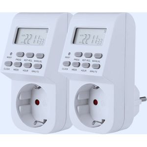 Slimme Elektronische Timer Contactdoos – Programmeerbaar Met LCD Display Voor Lampen - Kerstverlichting En Apparaten (16A - 3840W)