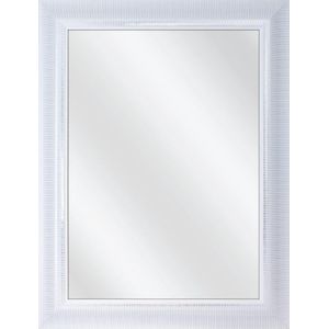 Spiegel met Lijst - Wit - 54 x 74 cm - Sierlijk - Gestreept